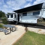 rv camping site bench